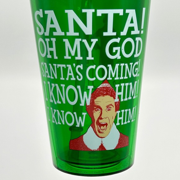 Icup Elf Movie Buddy the Elf "Santa Oh My God I Know Him" Tumbler Cup with Straw - Picture 2 of 8